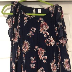 Exposed Shoulder Floral Dress